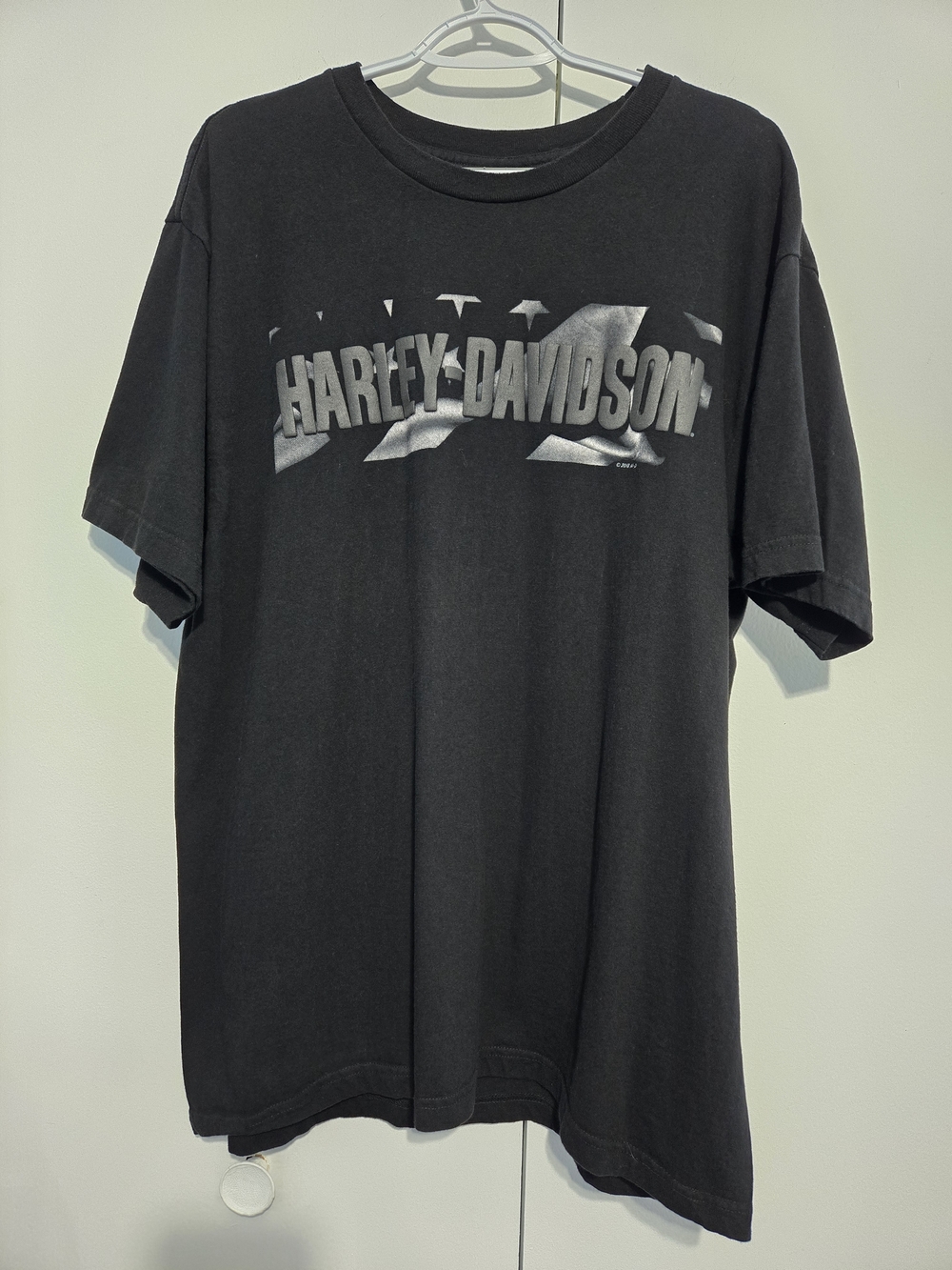 Harley-Davidson T-Shirt Men’s XL Black Bar & Shield Flag Graphic Sioux Falls SD